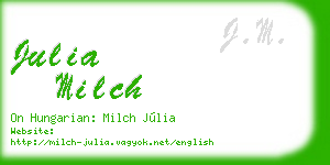 julia milch business card